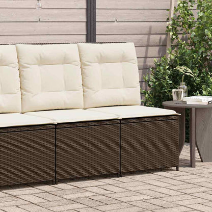 Tuinbank met kussen Zwart en Cream Wit poly rattan