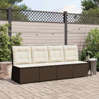 Tuinbank poly rattan zwart cream wit