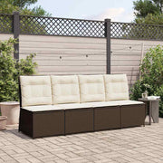 Tuinbank poly rattan zwart cream wit