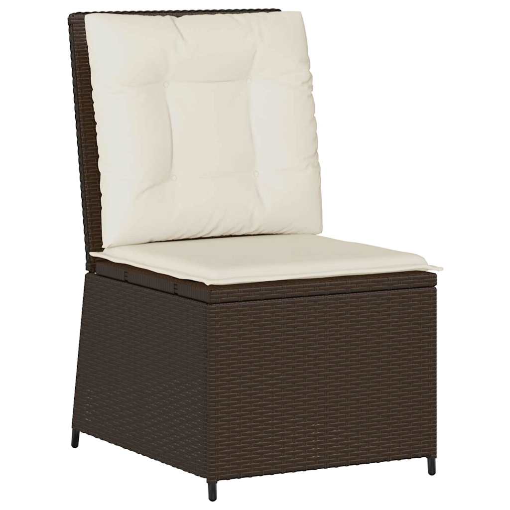 Tuinbank met kussen Zwart en Cream Wit poly rattan