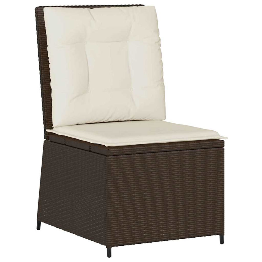 Tuinbank met kussen Zwart en Cream Wit poly rattan