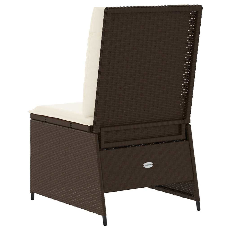Tuinbank met kussen Zwart en Cream Wit poly rattan