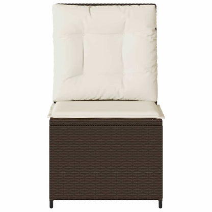 Tuinbank met kussen Zwart en Cream Wit poly rattan