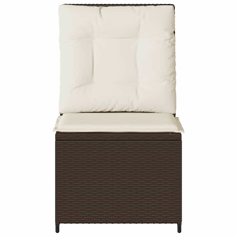 Tuinbank met kussen Zwart en Cream Wit poly rattan