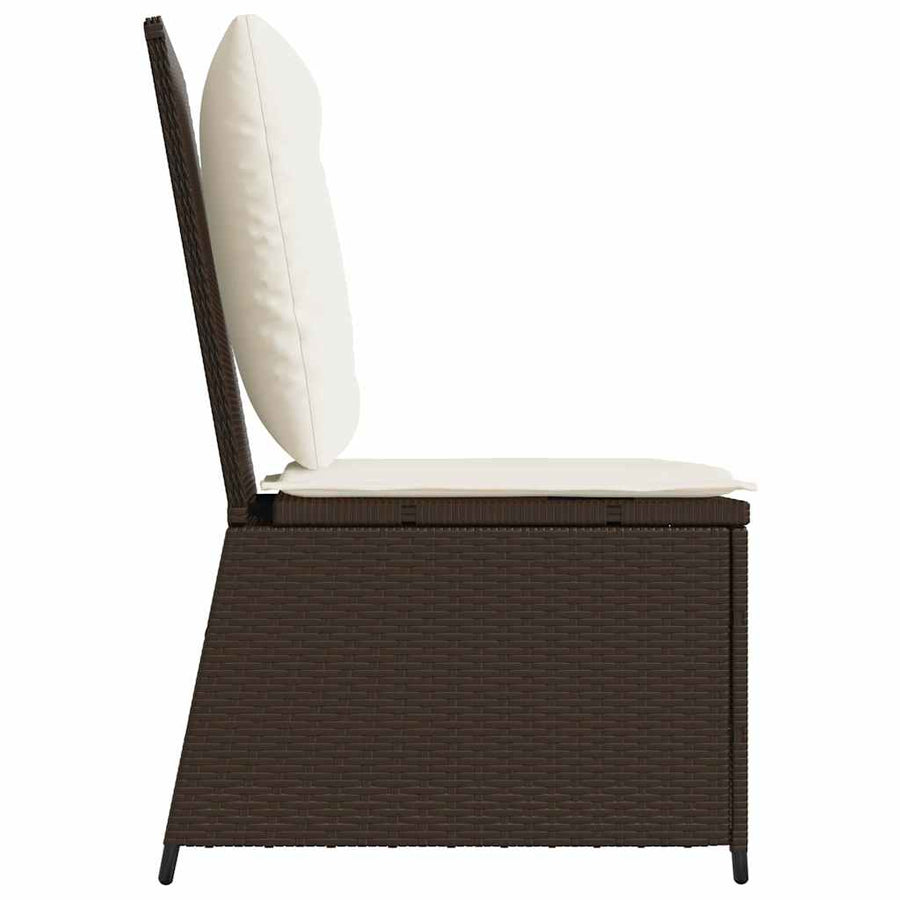 Tuinbank met kussen Zwart en Cream Wit poly rattan