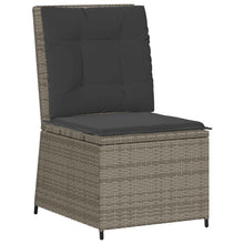 Tuinbank met kussen Grijs poly rattan