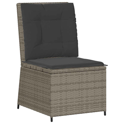 Tuinbank met kussen Grijs poly rattan