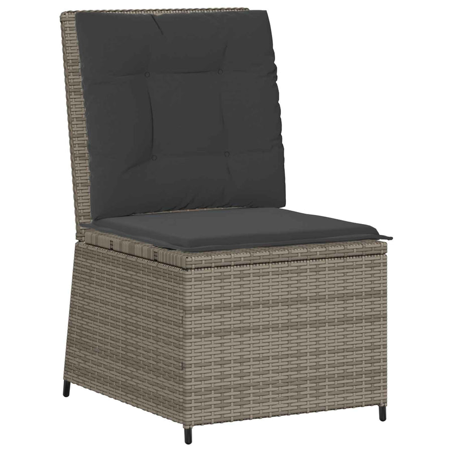 Tuinbank met kussen Grijs poly rattan