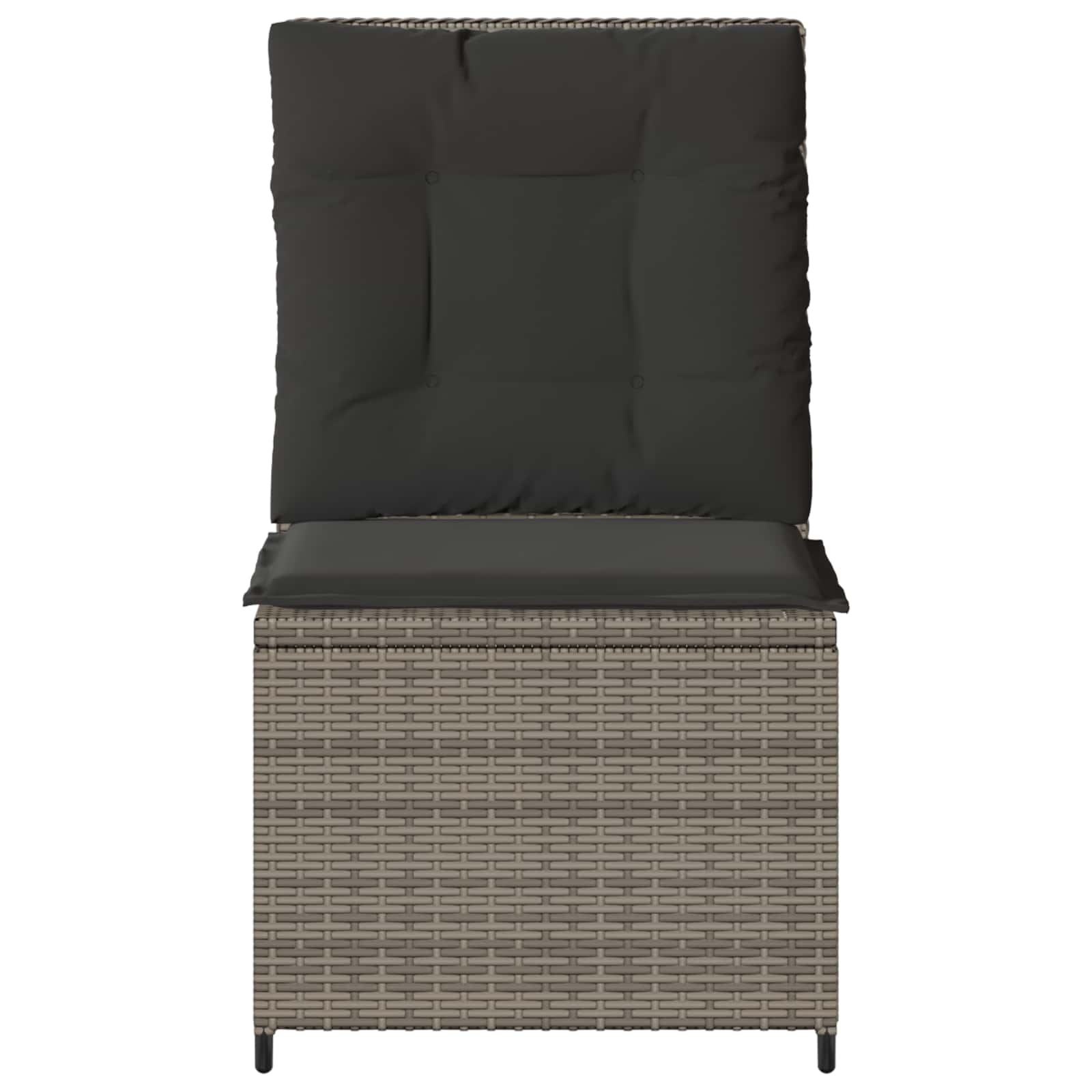 Tuinbank met kussen Grijs poly rattan