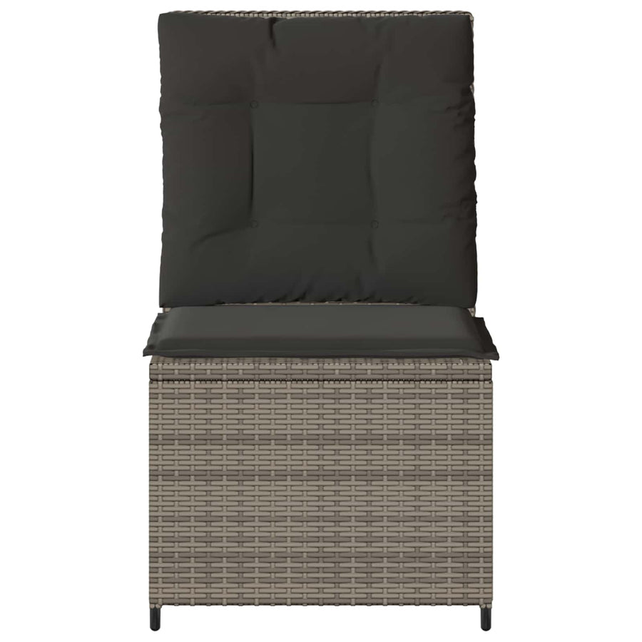 Tuinbank met kussen Grijs poly rattan
