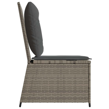 Tuinbank met kussen Grijs poly rattan