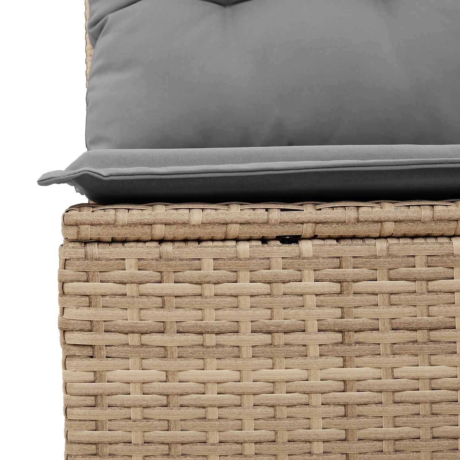 Tuinbank met kussen Beige en Grijs poly rattan