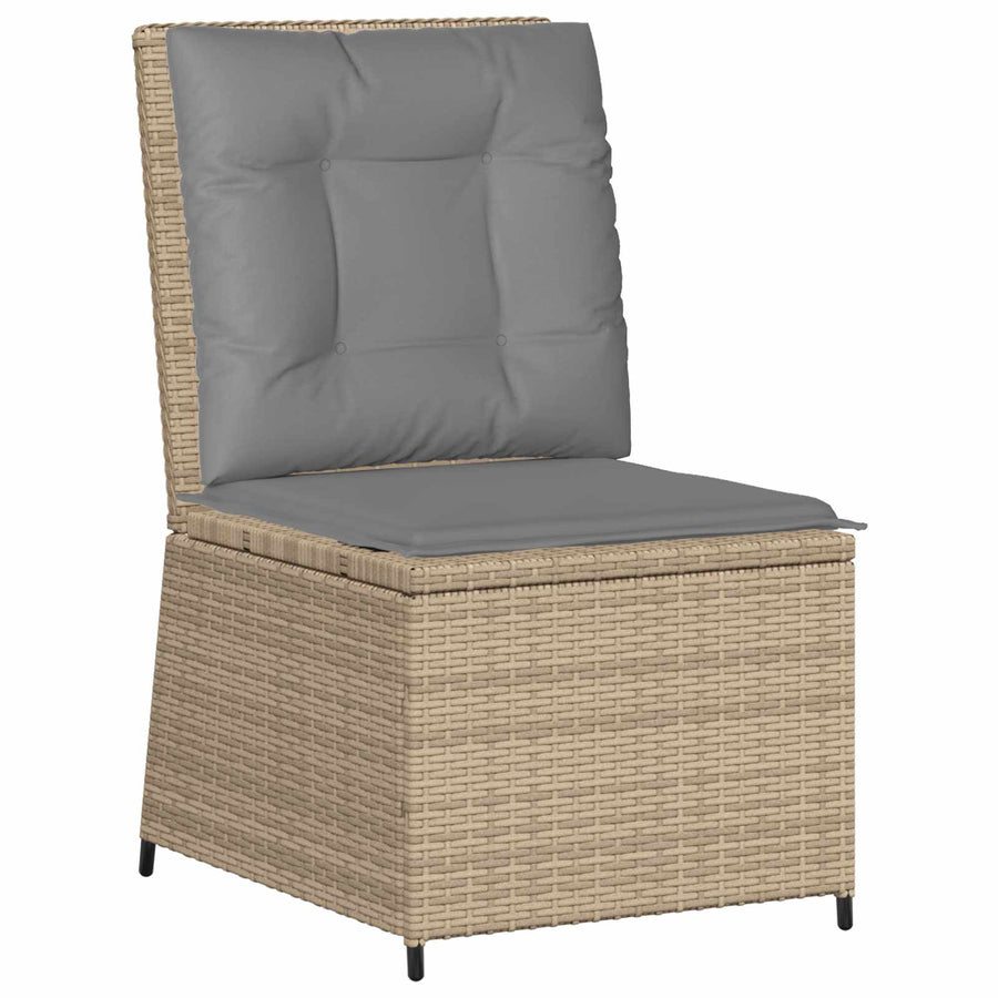 Tuinbank met kussen Beige en Grijs poly rattan