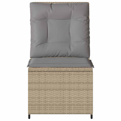 Tuinbank met kussen Beige en Grijs poly rattan