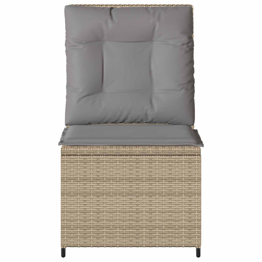 Tuinbank met kussen Beige en Grijs poly rattan