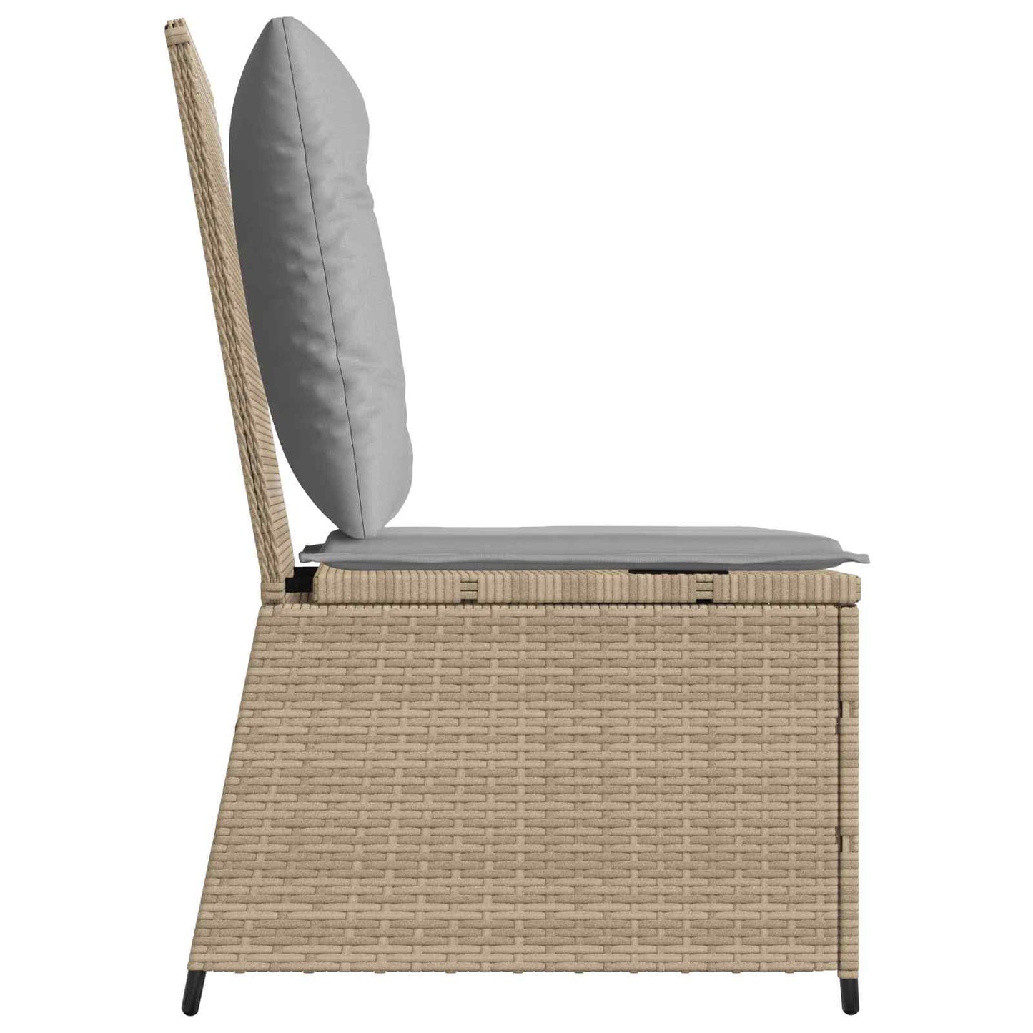 Tuinbank met kussen Beige en Grijs poly rattan