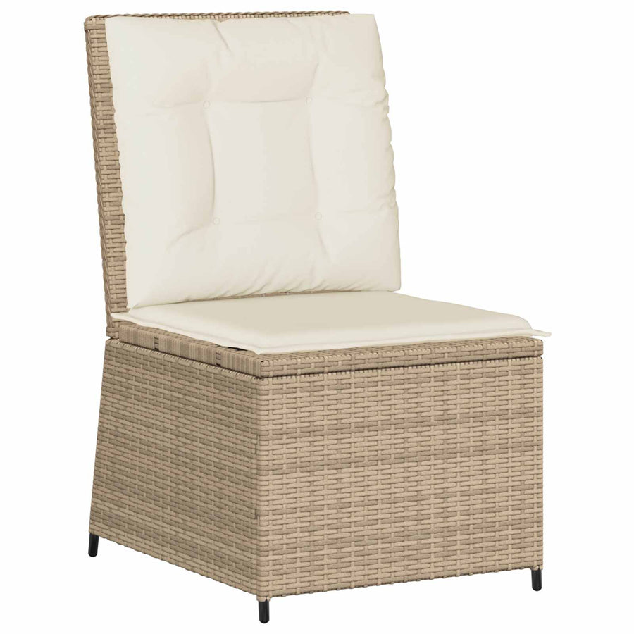 Tuinbank met kussen Zwart en Cream Wit poly rattan