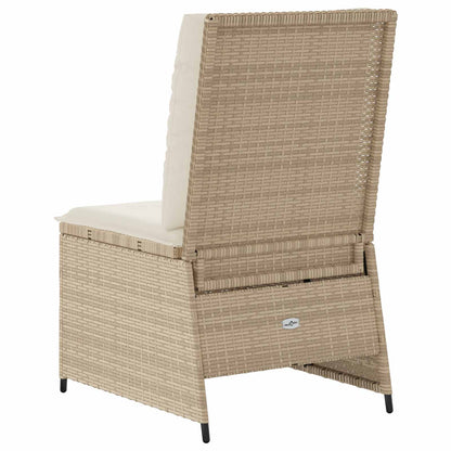 Tuinbank met kussen Zwart en Cream Wit poly rattan