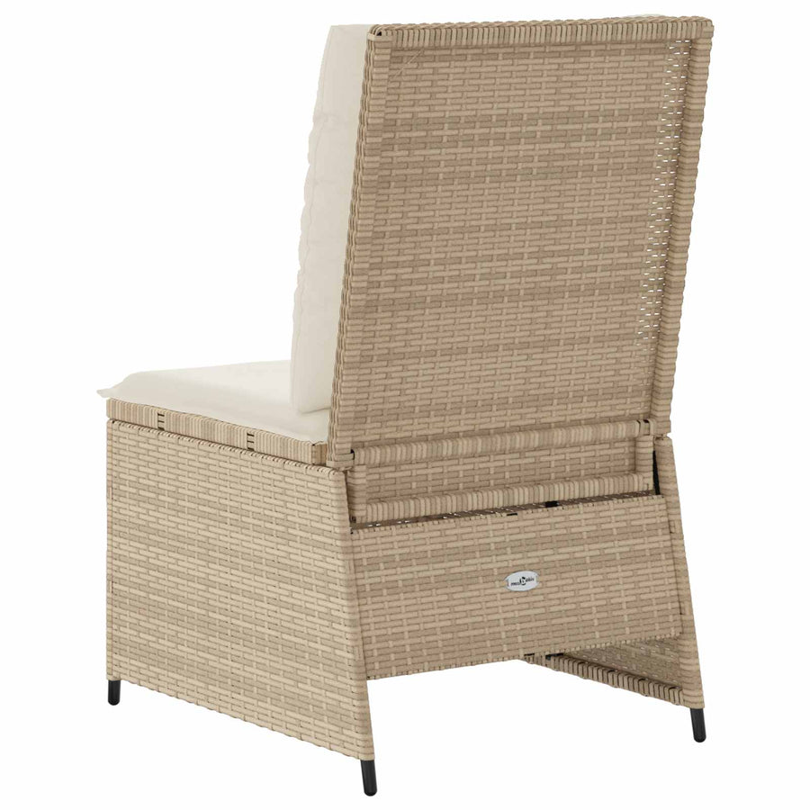 Tuinbank met kussen Zwart en Cream Wit poly rattan