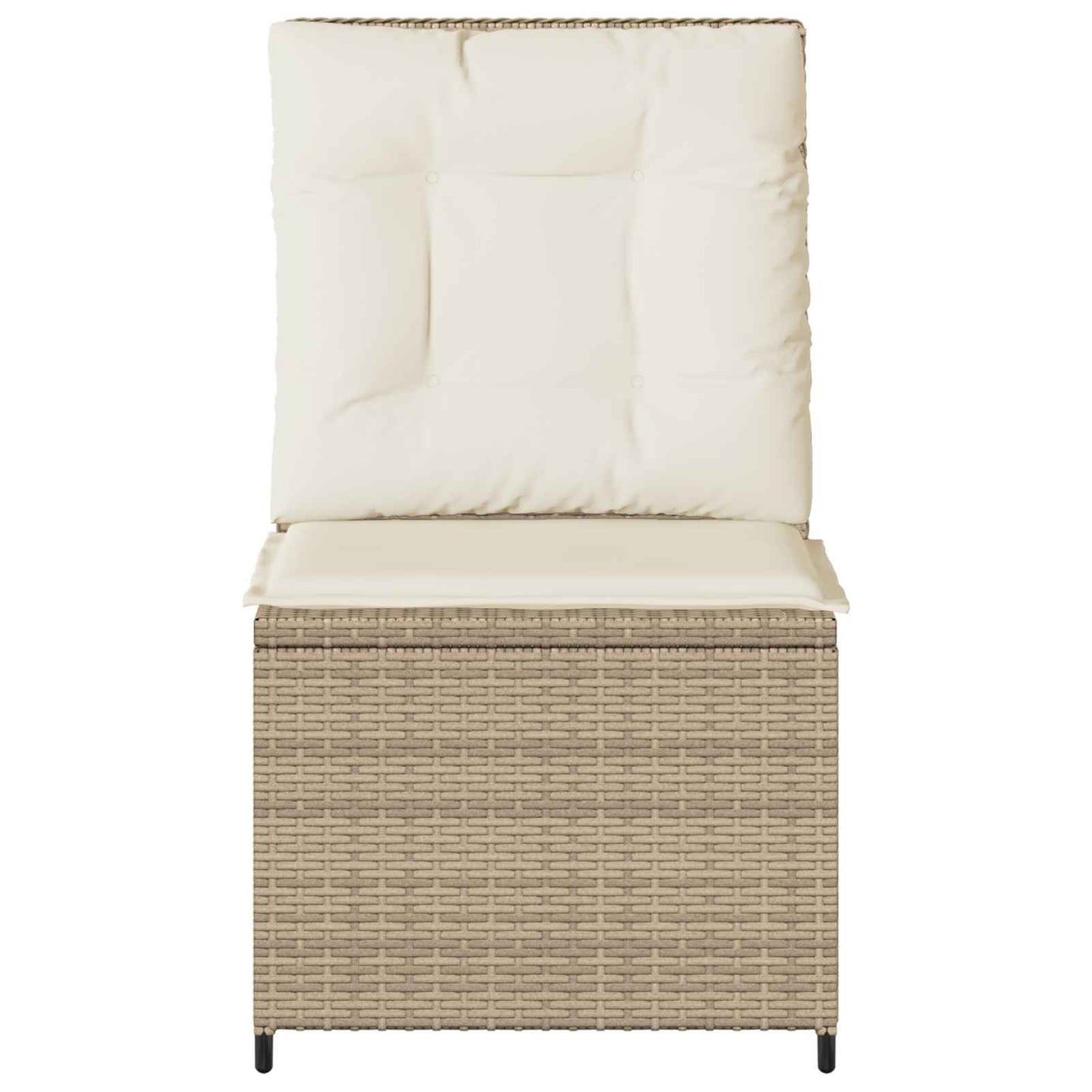 Tuinbank met kussen Zwart en Cream Wit poly rattan