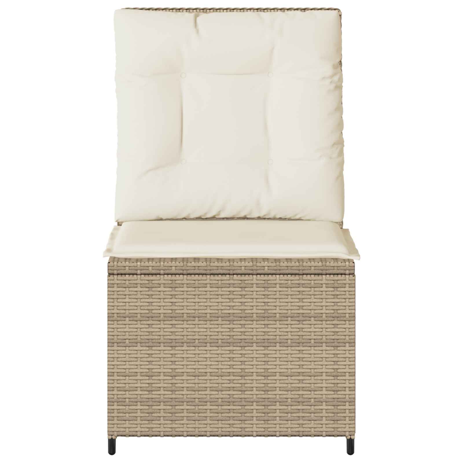 Tuinbank met kussen Zwart en Cream Wit poly rattan