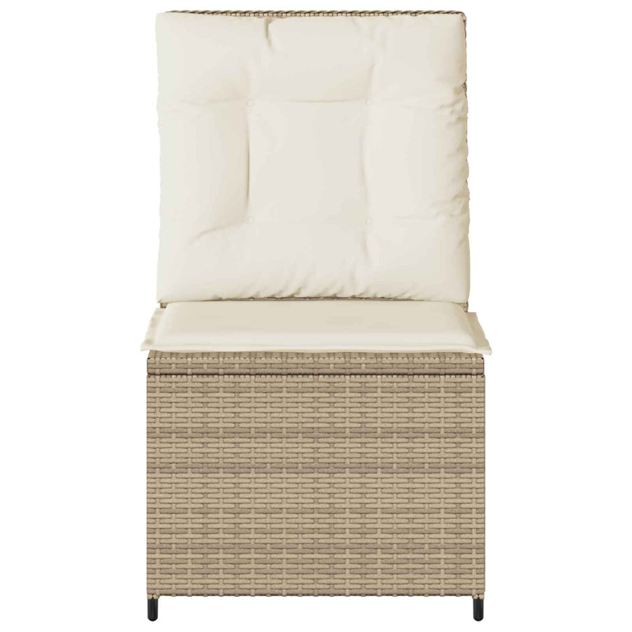 Tuinbank met kussen Zwart en Cream Wit poly rattan