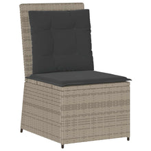 Tuinbank met kussen Lichtgrijs poly rattan