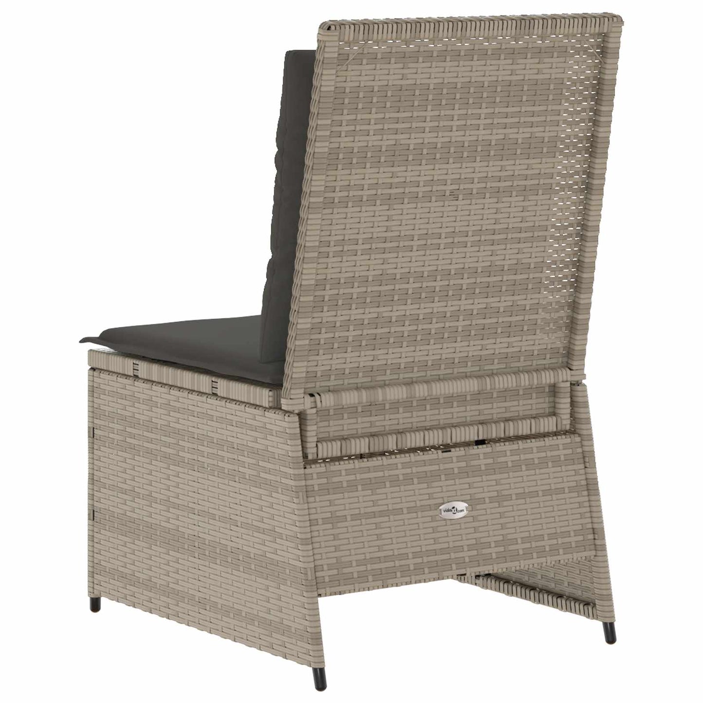 Tuinbank met kussen Lichtgrijs poly rattan