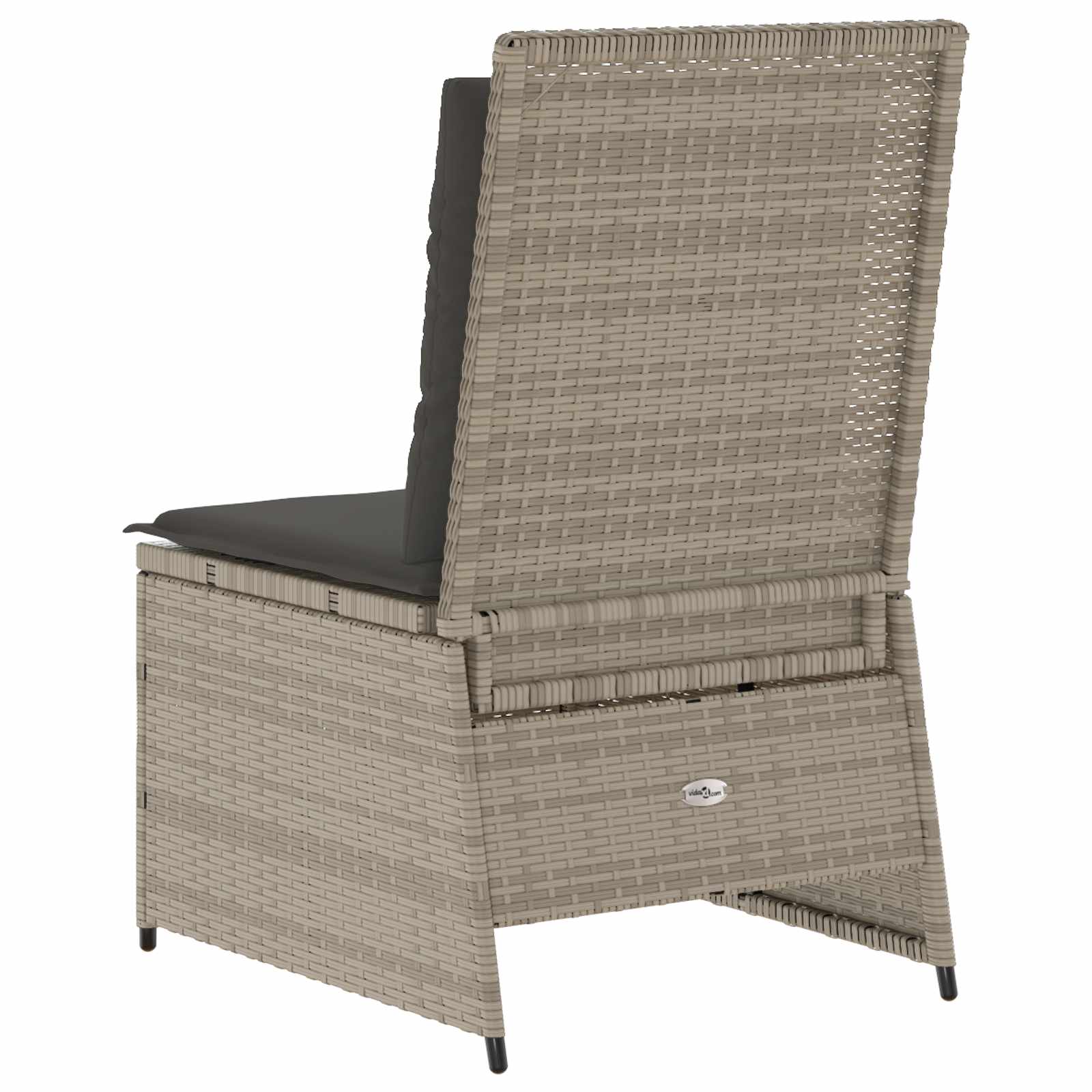 Tuinbank met kussen Lichtgrijs poly rattan