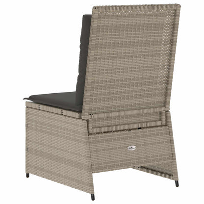 Tuinbank met kussen Lichtgrijs poly rattan