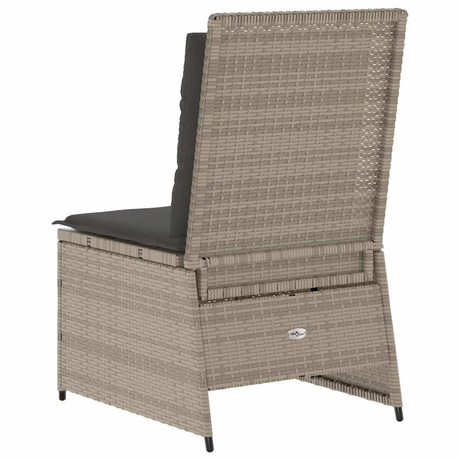 Tuinbank met kussen Lichtgrijs poly rattan