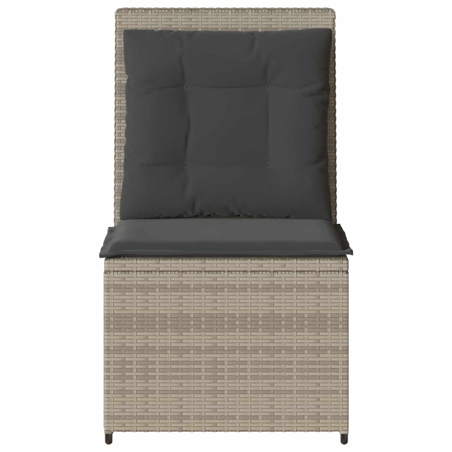 Tuinbank met kussen Lichtgrijs poly rattan
