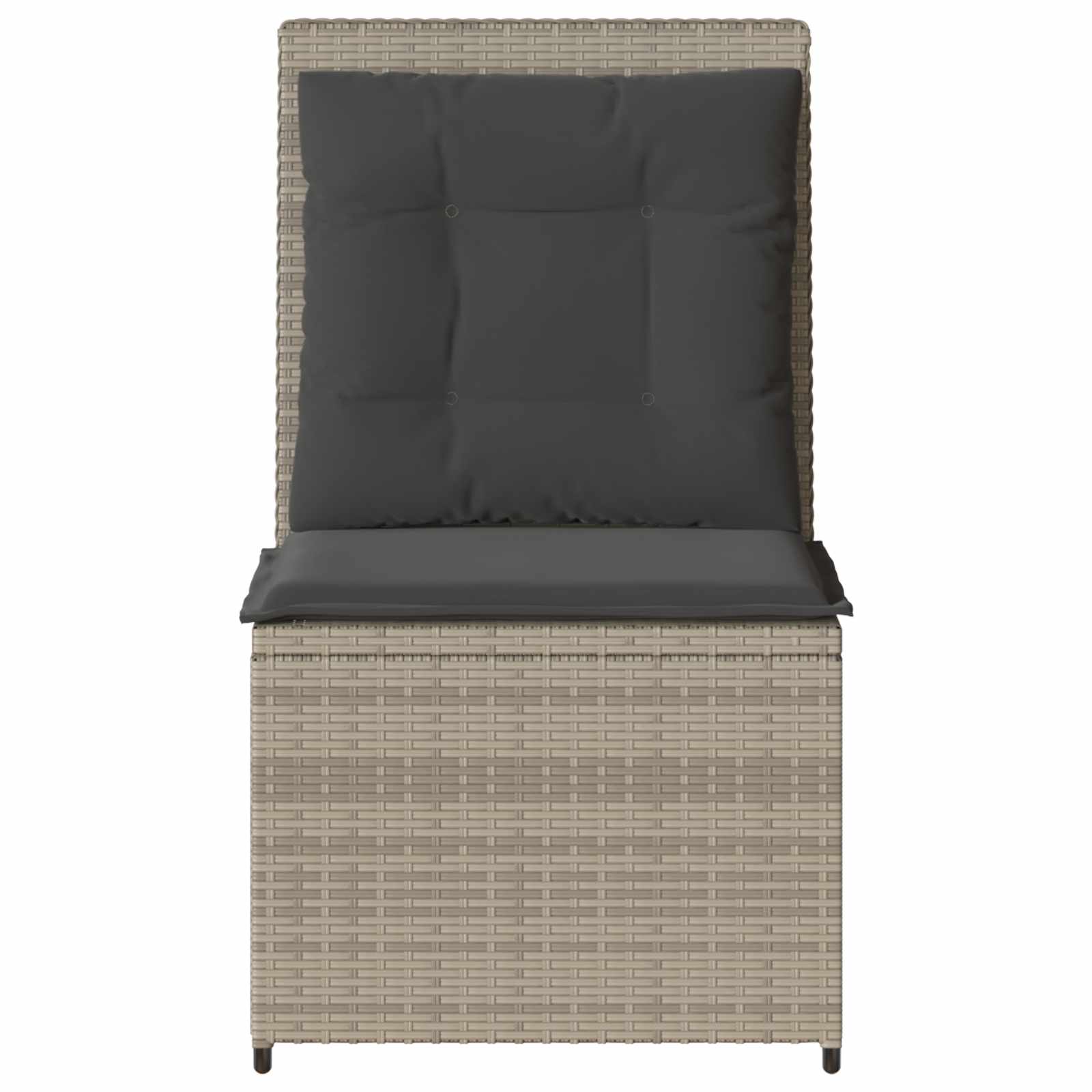 Tuinbank met kussen Lichtgrijs poly rattan