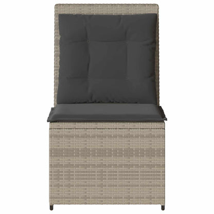 Tuinbank met kussen Lichtgrijs poly rattan