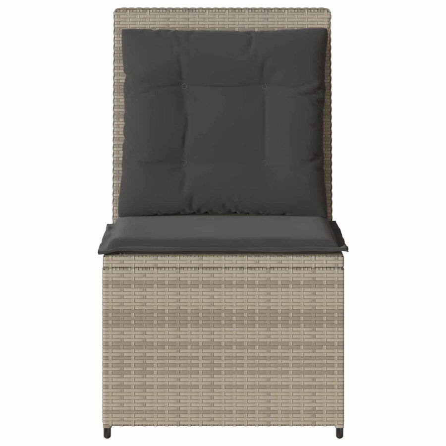 Tuinbank met kussen Lichtgrijs poly rattan