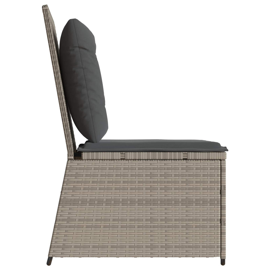 Tuinbank met kussen Lichtgrijs poly rattan