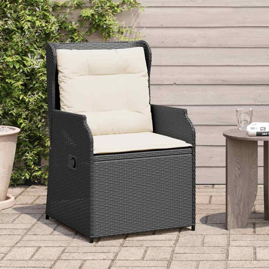 Tuinbank 2 pcs Zwart poly rattan