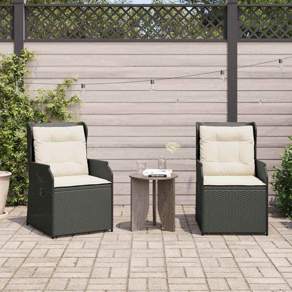 Tuinbank 2 pcs Zwart poly rattan