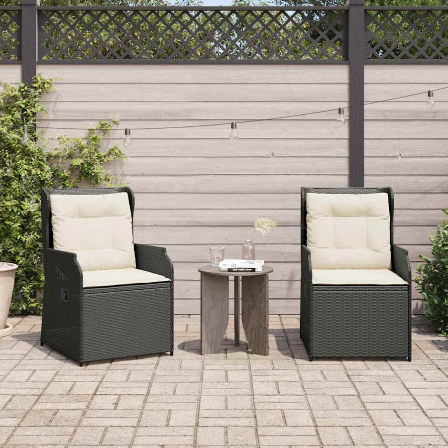 Tuinbank 2 pcs Zwart poly rattan