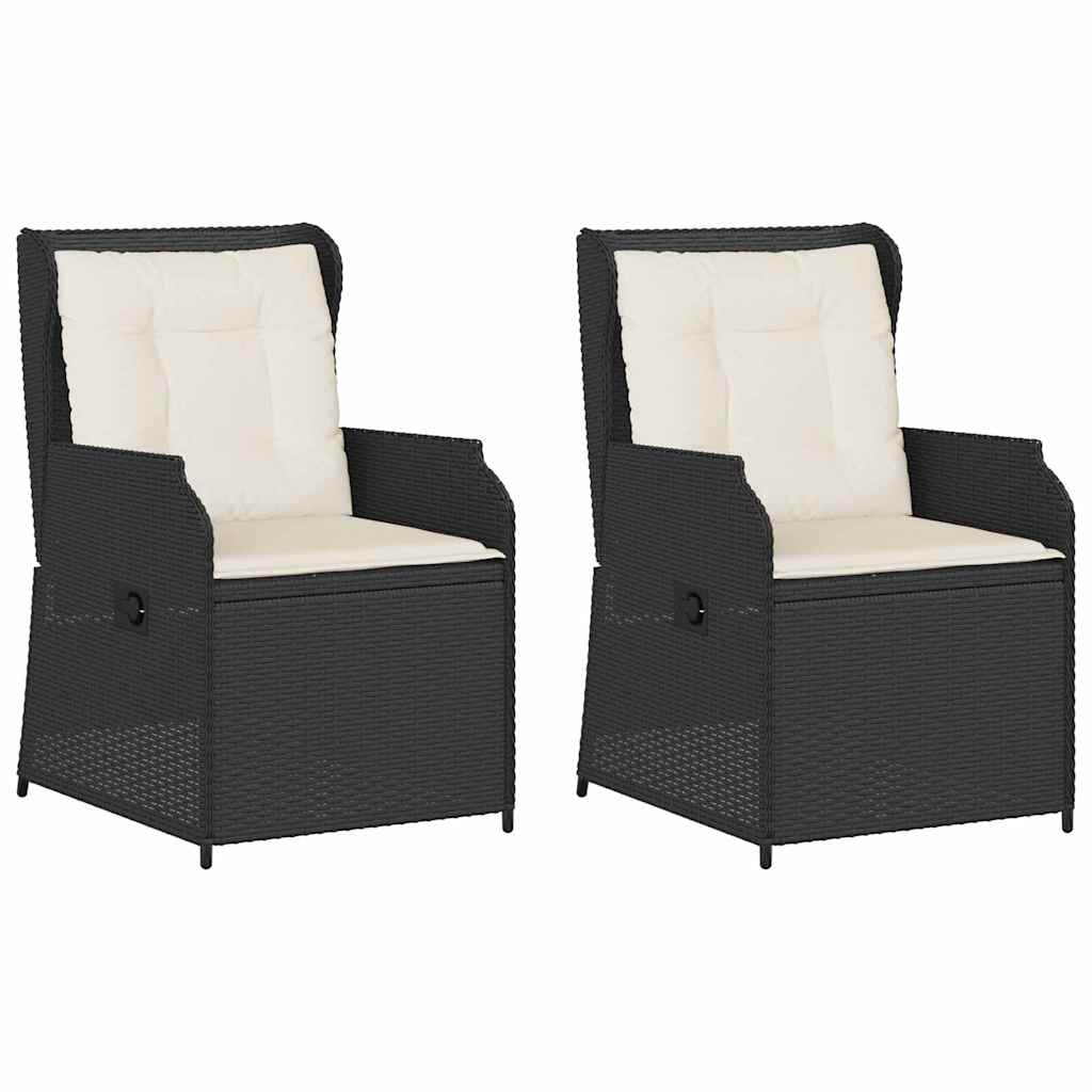 Tuinbank 2 pcs Zwart poly rattan