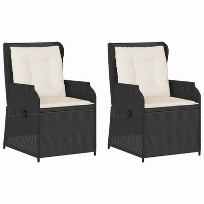 Tuinbank 2 pcs Zwart poly rattan