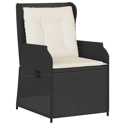 Tuinbank 2 pcs Zwart poly rattan
