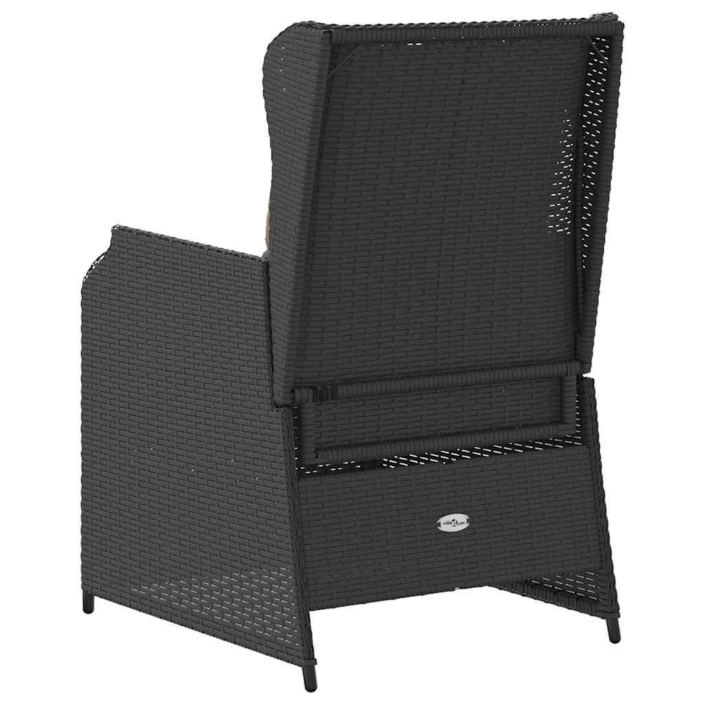 Tuinbank 2 pcs Zwart poly rattan