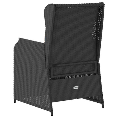 Tuinbank 2 pcs Zwart poly rattan