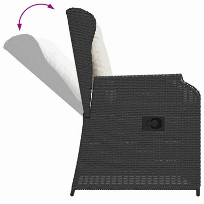 Tuinbank 2 pcs Zwart poly rattan