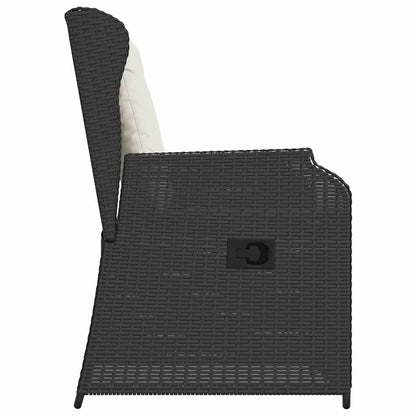 Tuinbank 2 pcs Zwart poly rattan