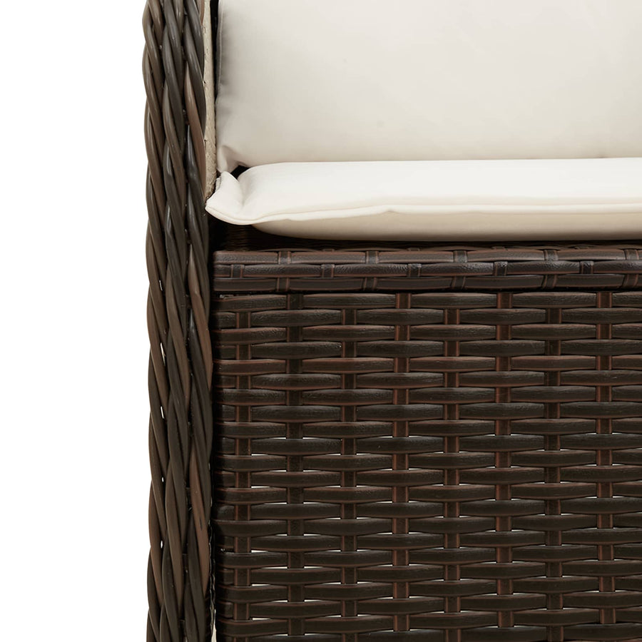Tuinbank 2 pcs Bruin poly rattan