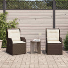 Tuinbank poly rattan bruin 2 stuks
