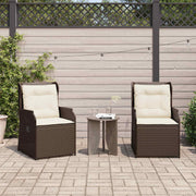 Tuinbank poly rattan bruin 2 stuks