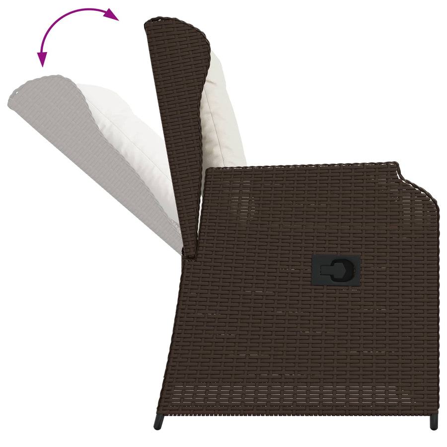 Tuinbank 2 pcs Bruin poly rattan